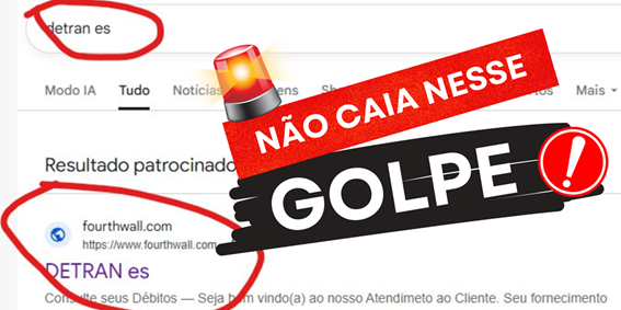 Alerta de Golpe: Falso site do Detran/ES engana motoristas em sites de busca
