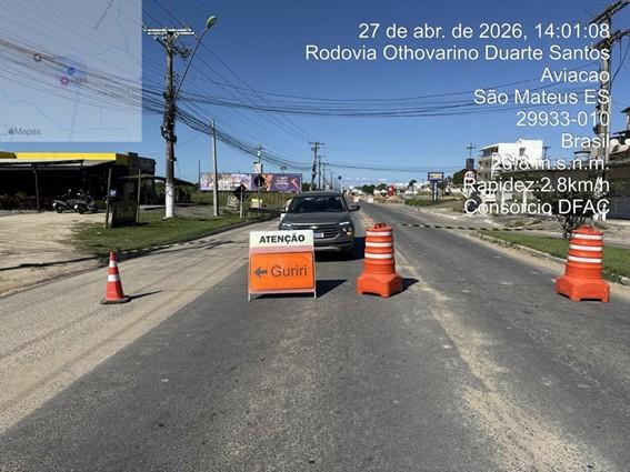 Rodovia Othovarino Santos, em São Mateus, no ES, será novamente interditada de 11 a 15 de maio