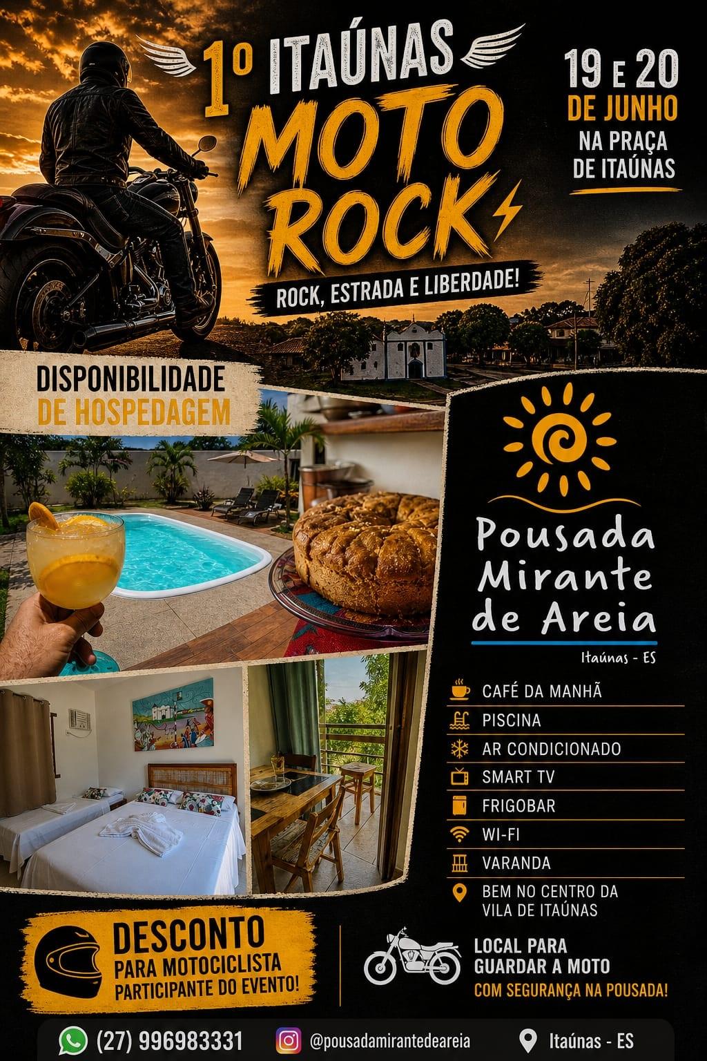 Itaúnas, em Conceição da Barra, no ES, entra no mapa do motociclismo com o 1º Itaúnas Moto Rock