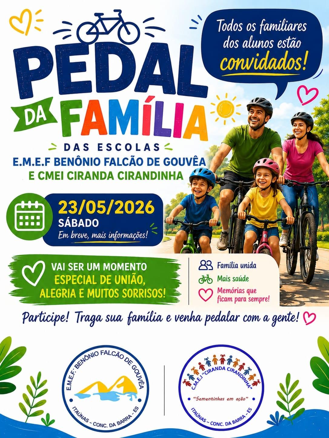 Pedal da Família vai reunir comunidade de Itaúnas em prol da educação