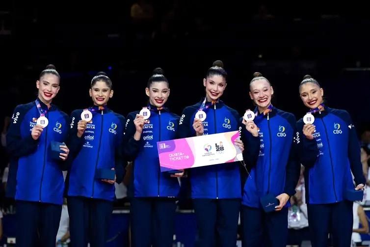 Ginástica rítmica: Brasil é bronze e garante vaga em Los Angeles 2028