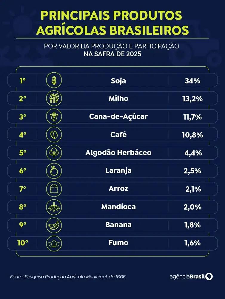 Produção agrícola brasileira superou R$ 927 bilhões em 2025