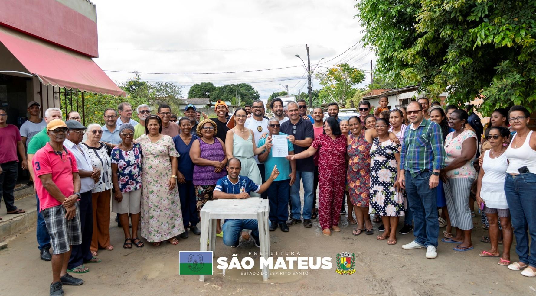 Bairro Nova Era recebe ordem de serviço para obras na rede de esgoto em São Mateus, no ES