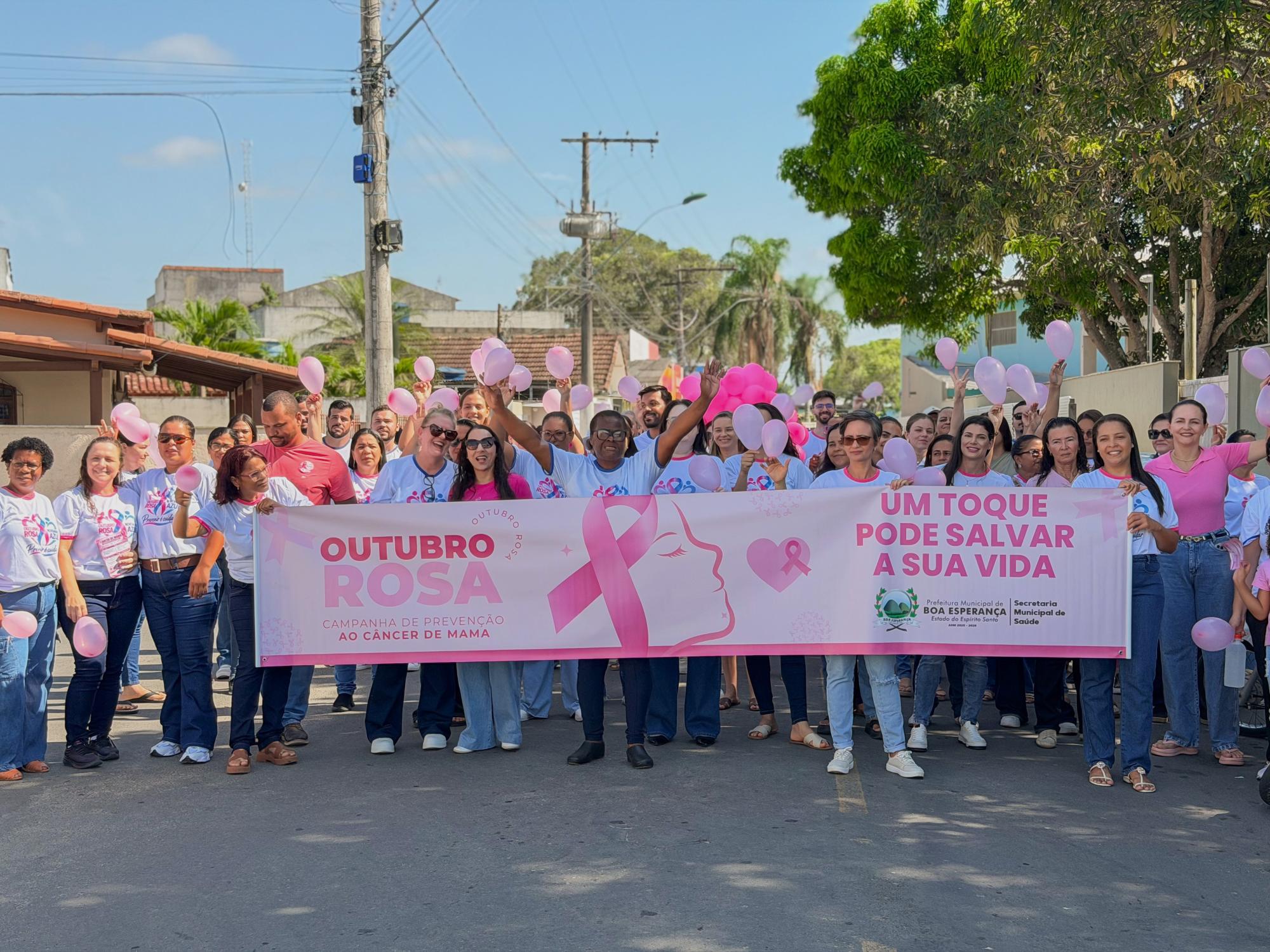 Caminhada do Outubro Rosa mobiliza Boa Esperança, no ES, pela prevenção do câncer