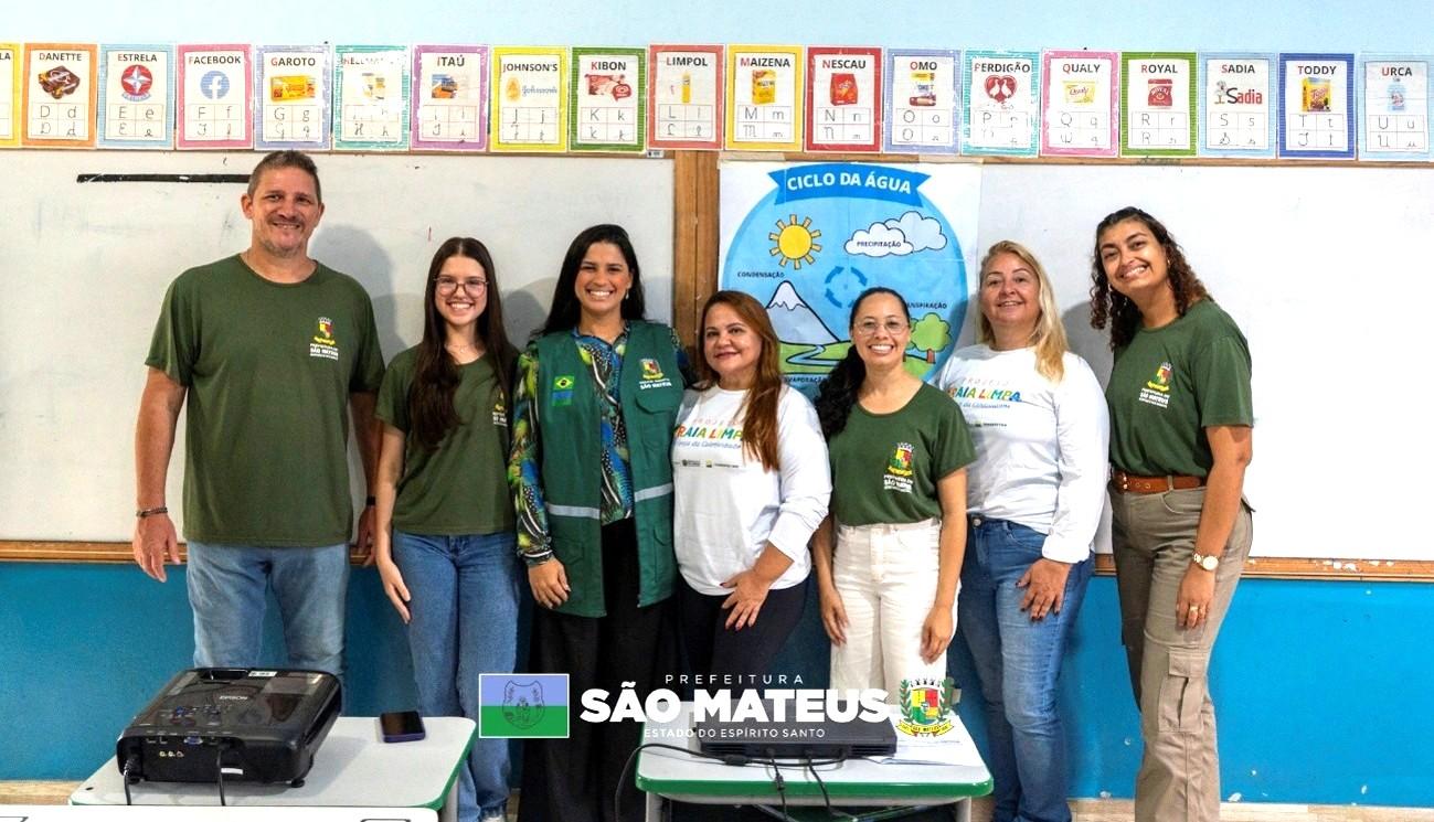 Secretaria de Meio Ambiente leva educação ambiental e atividades lúdicas a alunos em Barra Nova Sul, em São Mateus, no ES