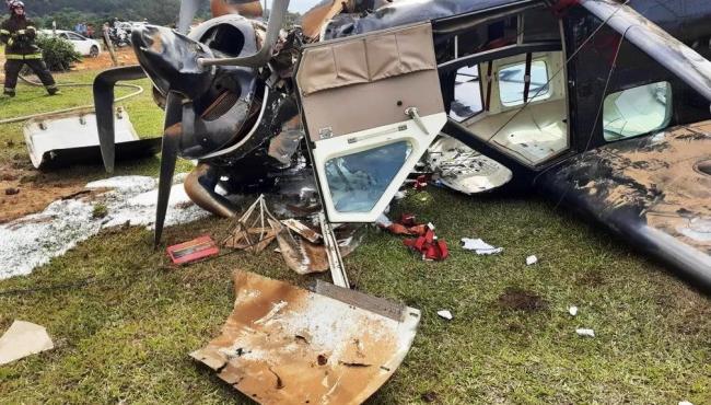 Acidente de avião com paraquedistas deixa duas pessoas mortas e sete feridas