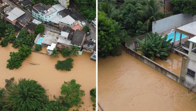 Altura da água chega a 70 cm e moradores deixam casas em Colatina,  ES