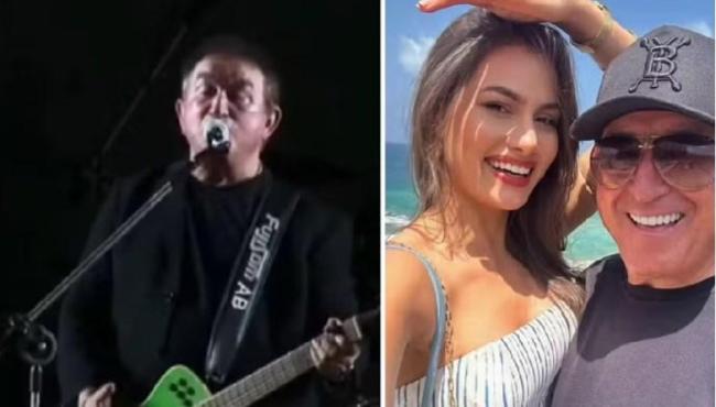 Amado Batista desabafa em show, três meses após casar com miss: ‘Solteiro de novo