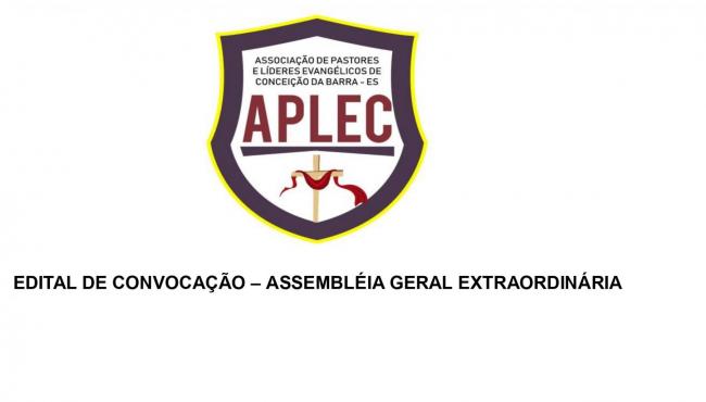 APLEC convoca membros da entidade para Assembleia Geral Extraordinária que acontece no dia 30 de janeiro, em Conceição da Barra, ES