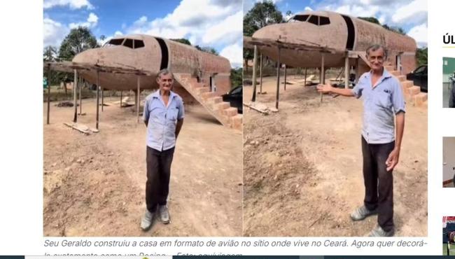 Brasileiro constrói casa em formato de avião, realiza sonho e local vira ponto turístico