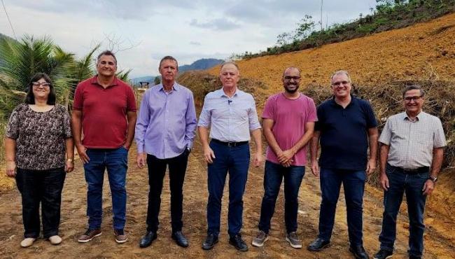 Casagrande visita as obras do Rio Mangaraí, em Santa Leopoldina, ES