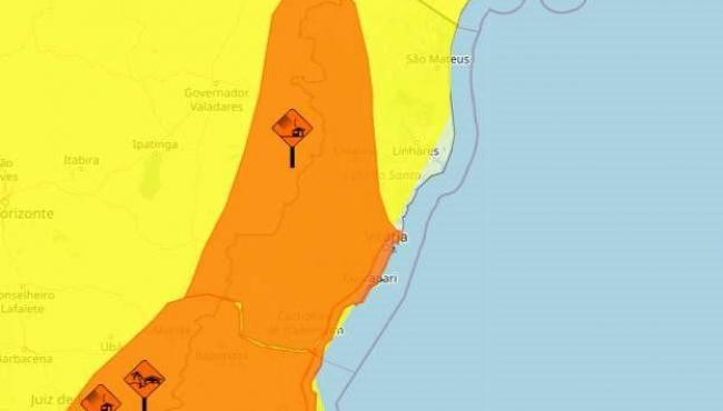 Cidades do ES recebem alertas para temporal e vendaval