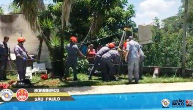 Criança é resgatada após cair em poço de 12 metros de profundidade