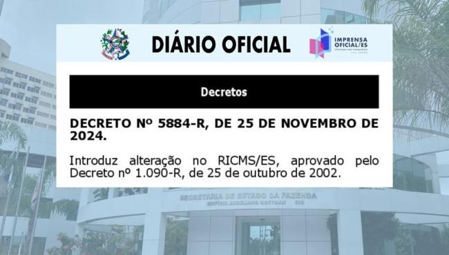 Decreto regulamenta operações de transferência de bens e mercadorias entre estabelecimentos de mesma titularidade no ES