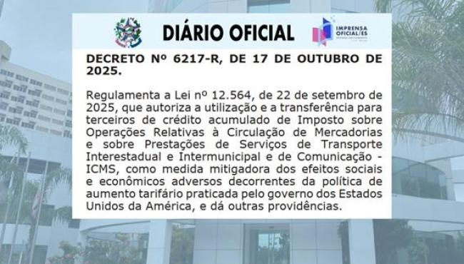 Decreto regulamenta utilização e transferência de saldos credores acumulados de ICMS