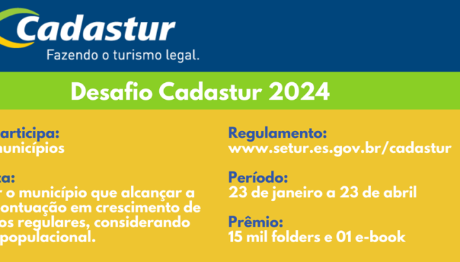 Desafio Cadastur busca aumentar o número de empreendimentos turísticos cadastrados no ES