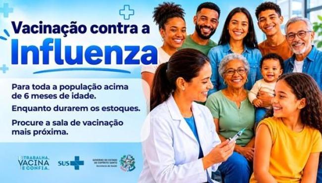 Espírito Santo amplia vacinação contra a influenza para toda a população acima de 6 meses