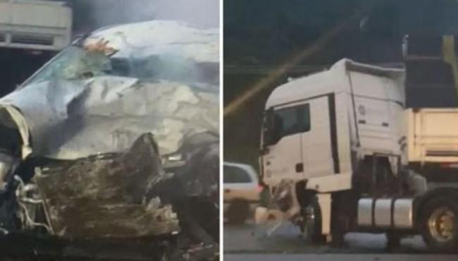 Grave acidente entre carro e uma carreta BR-493 deixa 5 mortos; família era de Cachoeiro, no ES