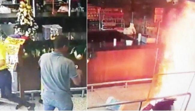 Homem ateia fogo dentro de supermercado em MG