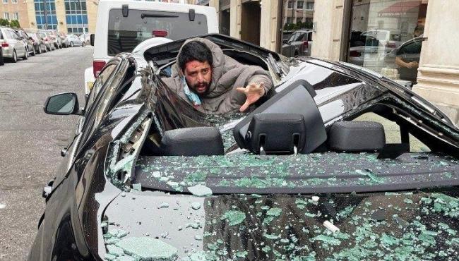 Homem cai do 9º andar sobre BMW e pergunta: “O que aconteceu?”