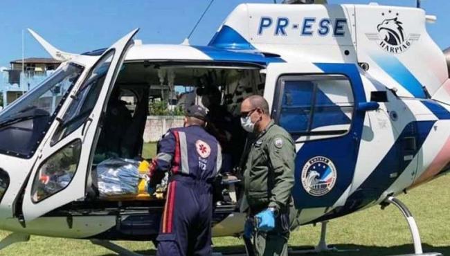 Idoso de 89 anos é resgatado pelo helicóptero do Notaer no sul do Espírito Santo