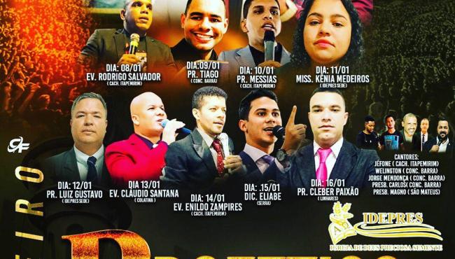 Igreja de Deus Preciosa Semente realiza uma grande campanha evangelística, “JANEIRO PROFÉTICO”, entre os dias 5 e 16, em Conceição da Barra, ES