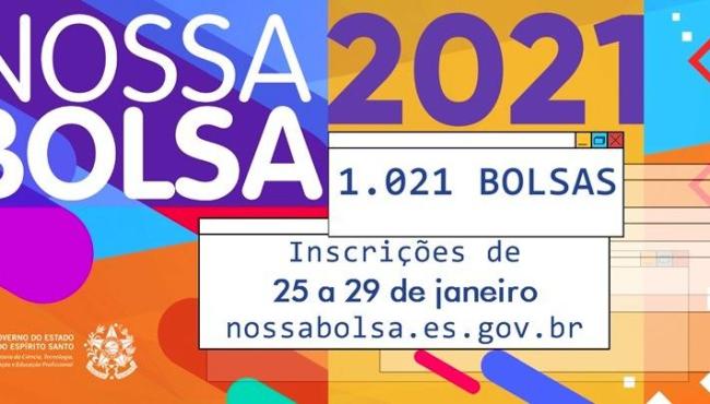 Inscrições para o Nossa Bolsa 2021 começam na próxima segunda-feira (25) com 1.021 oportunidades