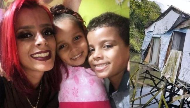 Jovem implora ajuda por temer que casa desabe com ela e os filhos dentro