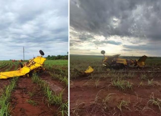 Piloto morre após queda de avião de pequeno porte