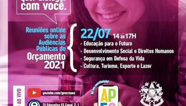 População vai dialogar com equipe do Governo do ES em encontros virtuais