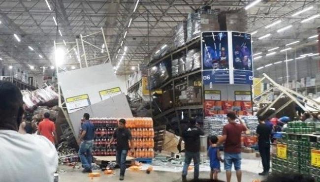 Queda de prateleiras em mercado deixa um morto