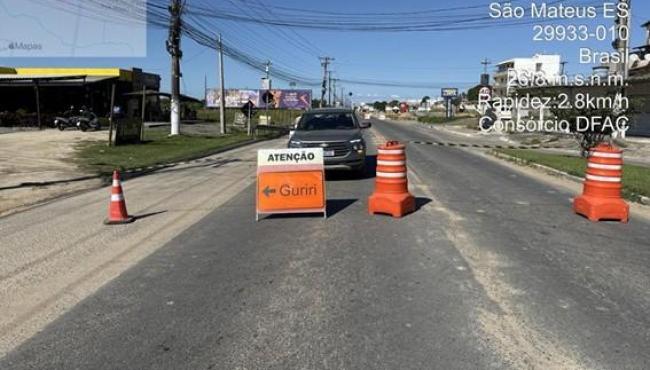 Rodovia Othovarino Santos, em São Mateus, no ES, será novamente interditada de 11 a 15 de maio