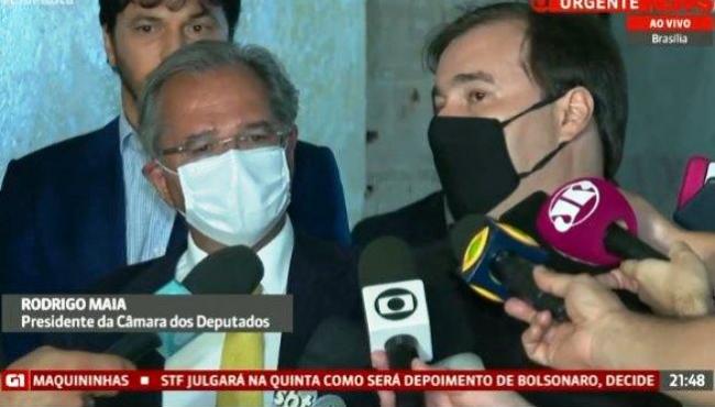 Rodrigo Maia e Paulo Guedes pedem desculpas por atrito e defendem reformas