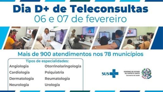 Saúde realiza Dia D+ de Teleconsultas para ampliar acesso a especialidades médicas no Espírito Santo
