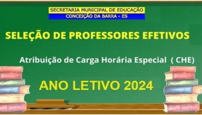 Secretaria de Educação de Conceição da Barra no ES divulga edital para atribuição de carga horária especial aos professores efetivos da rede municipal