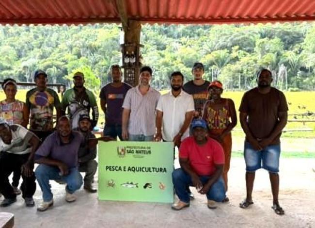 Secretaria de Pesca e Aquicultura promove curso de piscicultura em tanque escavado na comunidade quilombola de Beira Rio, em São Mateus, no ES