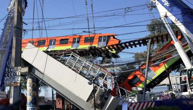 Trem do metrô da Cidade do México cai em avenida e deixa dezenas de mortos e feridos